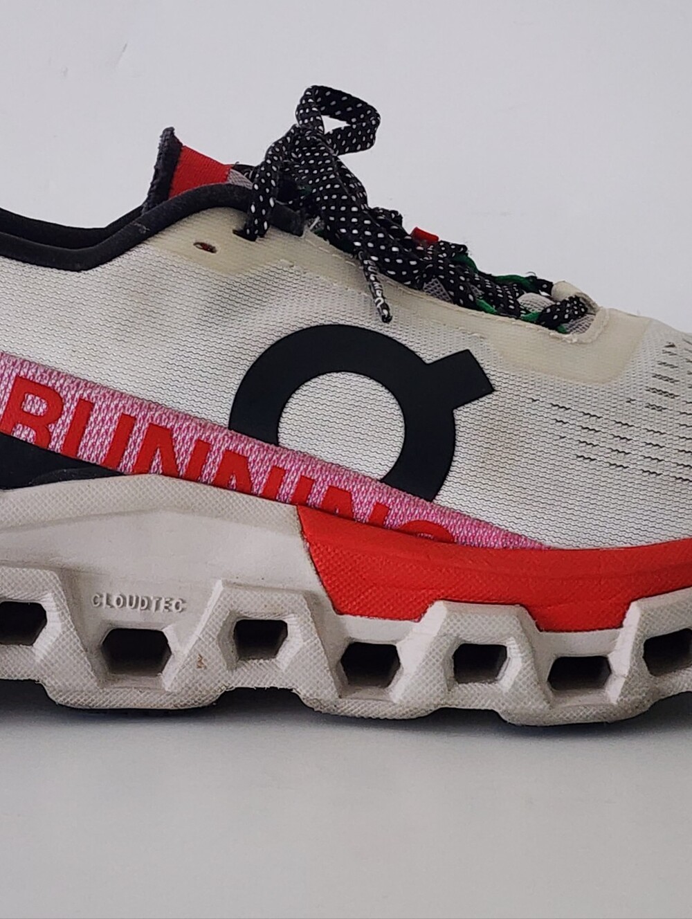 On Cloud Cloudmonster 2 Ivory Silver Red Running Shoes Women's Size 6.5 - Picture 10 of 14